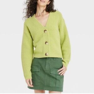 Universal Threads Light Green Button-Up Cardigan